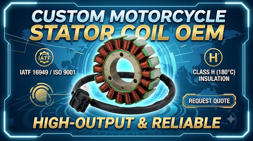 Custom Motorcycle Stator Coil OEM Manufacturer | High-Output Magneto Stators